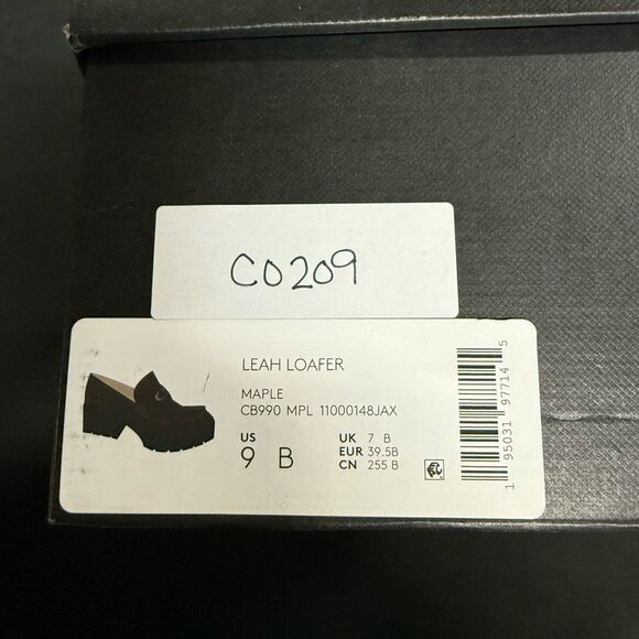 New Coach Leah Maple Brown Chunky Platform Leather Loafers 9 - Picture 6 of 6